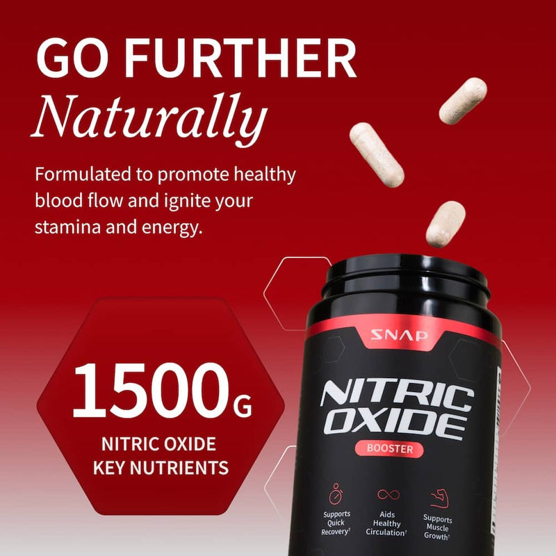 Snap Supplements Nitric Oxide Boost Package with FREE Shaker Dark Red
