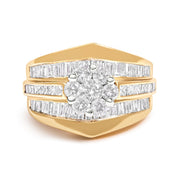 Bids.com 14K Yellow Gold 2-1/3 Cttw Diamond Cluster Channel Set Chevron Shaped Engagement Ring (H-I Color, SI1-SI2 Clarity) - Ring Size 7 Rings White Smoke 7 / Yellow.Gold,9 / Yellow.Gold,6 / Yellow.Gold,8 / Yellow.Gold,10 / Yellow.Gold,5.5 / Yellow.Gold,6.5 / Yellow.Gold,7.5 / Yellow.Gold,9.5 / Yellow.Gold,8.5 / Yellow.Gold
