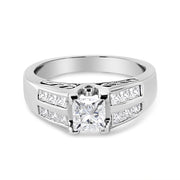 Bids.com 14K White Gold 1 1/4 Cttw Princess Cut Diamond Channel Set Engagement Ring (H-I Color, SI1-SI2 Clarity) - Ring Size 7 Rings Light Gray 7 / White.Gold