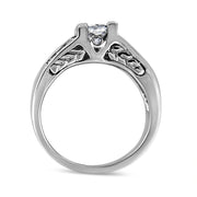 Bids.com 14K White Gold 1 1/4 Cttw Princess Cut Diamond Channel Set Engagement Ring (H-I Color, SI1-SI2 Clarity) - Ring Size 7 Rings White Smoke 7 / White.Gold