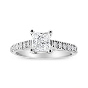 Bids.com 14K White Gold 1 1/5 Cttw 4-Prong Set Princess Diamond Classic Engagement Ring (I1-I2 Color, H-I Clarity) Ring Size 7 Rings White Smoke 5 / White.Gold,8 / White.Gold,6 / White.Gold,9 / White.Gold,7 / White.Gold