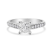 Bids.com 14K White Gold 1 1/5 Cttw 4-Prong Set Princess Diamond Classic Engagement Ring (I1-I2 Color, H-I Clarity) Ring Size 7 Rings White Smoke 5 / White.Gold,8 / White.Gold,6 / White.Gold,9 / White.Gold,7 / White.Gold
