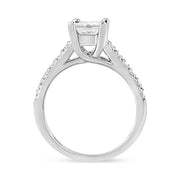 Bids.com 14K White Gold 1 1/5 Cttw 4-Prong Set Princess Diamond Classic Engagement Ring (I1-I2 Color, H-I Clarity) Ring Size 7 Rings White Smoke 5 / White.Gold,8 / White.Gold,6 / White.Gold,9 / White.Gold,7 / White.Gold