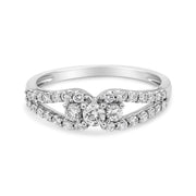 Bids.com 10K White Gold 1/2 Cttw Round Cut Diamond Three Stone Split Shank Band Ring (H-I Color, SI1-SI2 Clarity) - Size 6 Rings White Smoke 8 / White.Gold,7 / White.Gold,6 / White.Gold
