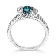 Bids.com 14K White Gold 1-1/3 Cttw White & Blue Diamond Interweaving Double Halo Cocktail Statement Ring (G-H and Fancy Blue Color, SI2-I1 Clarity) - Size 6 Rings White Smoke 8 / White.Gold,7.25 / White.Gold,6 / White.Gold,7 / White.Gold