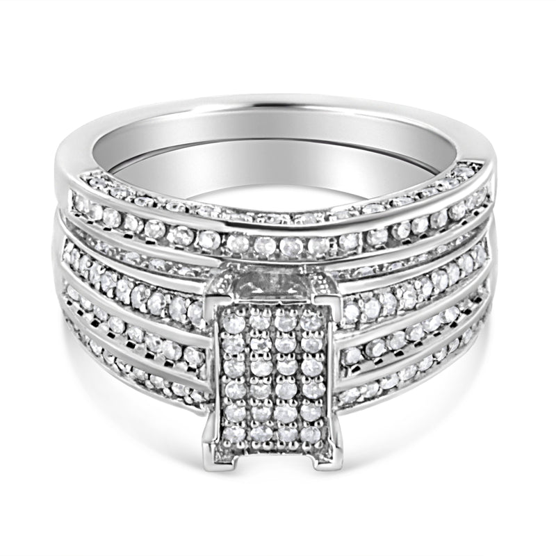 Bids.com .925 Sterling Silver 3/4 Cttw Prong Set Round Diamond Composite Engagement Ring and Band Set (I-J Color, I3 Clarity) - Size 6.5 Rings White Smoke 8 / White.Sterling Silver,7.5 / White.Sterling Silver,6.5 / White.Sterling Silver,7 / White.Sterling Silver,6 / White.Sterling Silver,9 / White.Sterling Silver,5 / White.Sterling Silver,10 / White.Sterling Silver,11 / White.Sterling Silver,12 / White.Ster