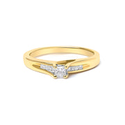 Bids.com 14K Yellow Gold 1/4 Cttw Princess Cut Diamond Engagement Ring Rings White Smoke 7 / Yellow.Gold