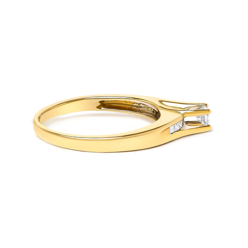 Bids.com 14K Yellow Gold 1/4 Cttw Princess Cut Diamond Engagement Ring Rings White Smoke 7 / Yellow.Gold
