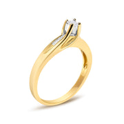 Bids.com 14K Yellow Gold 1/4 Cttw Princess Cut Diamond Engagement Ring Rings White Smoke 7 / Yellow.Gold