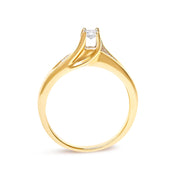 Bids.com 14K Yellow Gold 1/4 Cttw Princess Cut Diamond Engagement Ring Rings White Smoke 7 / Yellow.Gold