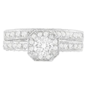 Bids.com 14K White Gold 1 ct. TDW Round Cut Diamond Ring (G-H, I1-I2) Rings Light Gray 6.75 / White.Gold