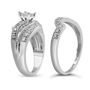 Bids.com .925 Sterling Silver 1/3 Cttw Round Diamond Crisscross Engagement Ring Bridal Set (H-I Color, I1-I2 Clarity ) - Size 7 Rings White Smoke 7 / Yellow.Sterling Silver,9 / Yellow.Sterling Silver,6 / Yellow.Sterling Silver,8 / Yellow.Sterling Silver,5 / Yellow.Sterling Silver,10 / Yellow.Sterling Silver,11 / Yellow.Sterling Silver,12 / Yellow.Sterling Silver,10 / White.Sterling Silver,11 / Whit