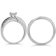Bids.com .925 Sterling Silver 1/3 Cttw Round Diamond Crisscross Engagement Ring Bridal Set (H-I Color, I1-I2 Clarity ) - Size 7 Rings White Smoke 7 / Yellow.Sterling Silver,9 / Yellow.Sterling Silver,6 / Yellow.Sterling Silver,8 / Yellow.Sterling Silver,5 / Yellow.Sterling Silver,10 / Yellow.Sterling Silver,11 / Yellow.Sterling Silver,12 / Yellow.Sterling Silver,10 / White.Sterling Silver,11 / Whit