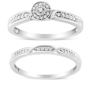 Bids.com .925 Sterling Silver Diamond Accent Frame Twist Shank Bridal Set Ring and Band (I-J Color, I3 Clarity) - Size 7 Rings White Smoke 7 / White.Sterling Silver,9 / White.Sterling Silver,6 / White.Sterling Silver,8 / White.Sterling Silver,5 / White.Sterling Silver,10 / White.Sterling Silver,11 / White.Sterling Silver,12 / White.Sterling Silver