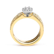 Bids.com 14K Yellow Gold Plated .925 Sterling Silver 1/5 Cttw Diamond Halo and Milgrain Finish Engagement Ring Bridal Set (I-J Color I3 Clarity) - Size 7 Rings White Smoke 9 / Yellow.Sterling Silver,6 / Yellow.Sterling Silver,8 / Yellow.Sterling Silver,5 / Yellow.Sterling Silver,10 / Yellow.Sterling Silver,11 / Yellow.Sterling Silver,12 / Yellow.Sterling Silver,7 / Yellow.Sterling Silver