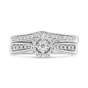 Bids.com .925 Sterling Silver 1/3 Cttw Diamond Halo and Pave Shank Engagement Ring Set (I-J Color, I3 Clarity) - Ring Size 7 Rings Gray 7 / White.Sterling Silver,6 / White.Sterling Silver,8 / White.Sterling Silver,9 / White.Sterling Silver,5 / White.Sterling Silver,10 / White.Sterling Silver