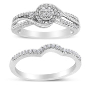 Bids.com .925 Sterling Silver 1/3 Cttw Composite Diamond Frame Bypass Bridal Set Ring and Band (I-J Color, I2-I3 Clarity) - Ring Size 7 Rings White Smoke 7 / White.Sterling Silver,9 / White.Sterling Silver,6 / White.Sterling Silver,8 / White.Sterling Silver,5 / White.Sterling Silver,10 / White.Sterling Silver,11 / White.Sterling Silver,12 / White.Sterling Silver,4 / White.Sterling Silver,13 / White.Sterlin