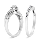 Bids.com .925 Sterling Silver 1/3 Cttw Composite Diamond Frame Bypass Bridal Set Ring and Band (I-J Color, I2-I3 Clarity) - Ring Size 7 Rings White Smoke 7 / White.Sterling Silver,9 / White.Sterling Silver,6 / White.Sterling Silver,8 / White.Sterling Silver,5 / White.Sterling Silver,10 / White.Sterling Silver,11 / White.Sterling Silver,12 / White.Sterling Silver,4 / White.Sterling Silver,13 / White.Sterlin