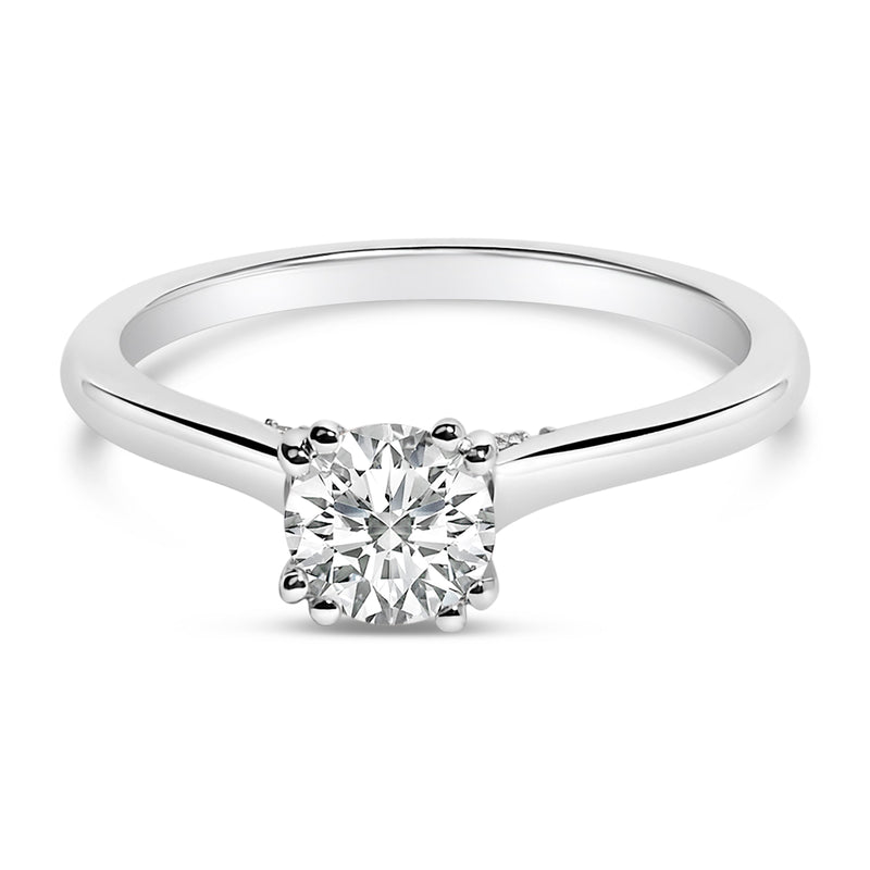Bids.com 14K White Gold 7/8 Cttw Lab Grown Diamond Solitaire Cathedral Style Engagement Ring (F-G Color, VS1-VS2 Clarity) - Size 5 Rings White Smoke 5 / White.Gold,6 / White.Gold,8 / White.Gold,9 / White.Gold,10 / White.Gold,7 / White.Gold