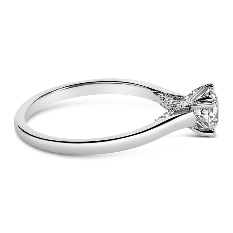 Bids.com 14K White Gold 7/8 Cttw Lab Grown Diamond Solitaire Cathedral Style Engagement Ring (F-G Color, VS1-VS2 Clarity) - Size 5 Rings White Smoke 5 / White.Gold,6 / White.Gold,8 / White.Gold,9 / White.Gold,10 / White.Gold,7 / White.Gold