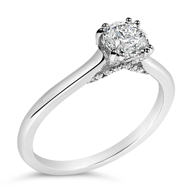Bids.com 14K White Gold 7/8 Cttw Lab Grown Diamond Solitaire Cathedral Style Engagement Ring (F-G Color, VS1-VS2 Clarity) - Size 5 Rings White Smoke 5 / White.Gold,6 / White.Gold,8 / White.Gold,9 / White.Gold,10 / White.Gold,7 / White.Gold