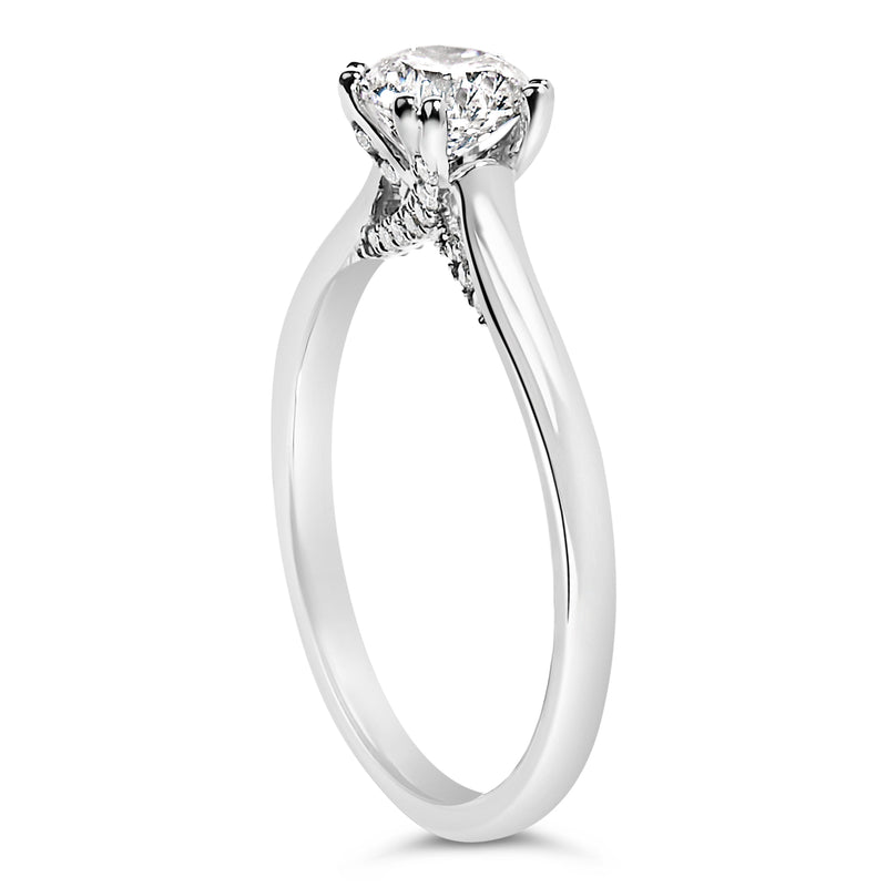 Bids.com 14K White Gold 7/8 Cttw Lab Grown Diamond Solitaire Cathedral Style Engagement Ring (F-G Color, VS1-VS2 Clarity) - Size 5 Rings White Smoke 5 / White.Gold,6 / White.Gold,8 / White.Gold,9 / White.Gold,10 / White.Gold,7 / White.Gold
