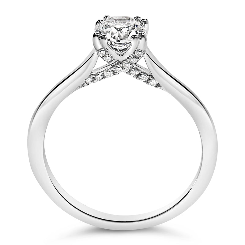 Bids.com 14K White Gold 7/8 Cttw Lab Grown Diamond Solitaire Cathedral Style Engagement Ring (F-G Color, VS1-VS2 Clarity) - Size 5 Rings White Smoke 5 / White.Gold,6 / White.Gold,8 / White.Gold,9 / White.Gold,10 / White.Gold,7 / White.Gold
