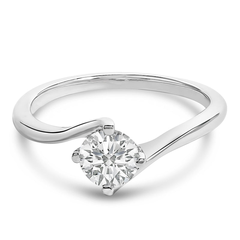 Bids.com 14K White Gold 4/5 Cttw Round Lab Grown Diamond Bypass Solitaire Engagement Ring (F-G Color, VS1-VS2 Clarity) - Ring Size 5 Rings White Smoke 5 / White.Gold,6 / White.Gold,8 / White.Gold,9 / White.Gold,10 / White.Gold,7 / White.Gold