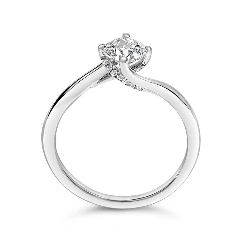 Bids.com 14K White Gold 4/5 Cttw Round Lab Grown Diamond Bypass Solitaire Engagement Ring (F-G Color, VS1-VS2 Clarity) - Ring Size 5 Rings White Smoke 5 / White.Gold,6 / White.Gold,8 / White.Gold,9 / White.Gold,10 / White.Gold,7 / White.Gold