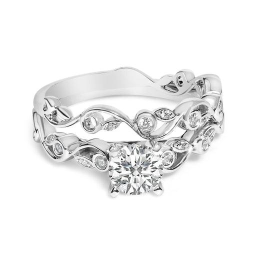 Bids.com 14K White Gold Lab Grown Diamond 1.0 Cttw Vintage Style Engagement Ring and Band Set - Ring Size 5 Rings White Smoke 5 / White.Gold,6 / White.Gold,7 / White.Gold,8 / White.Gold,9 / White.Gold,10 / White.Gold