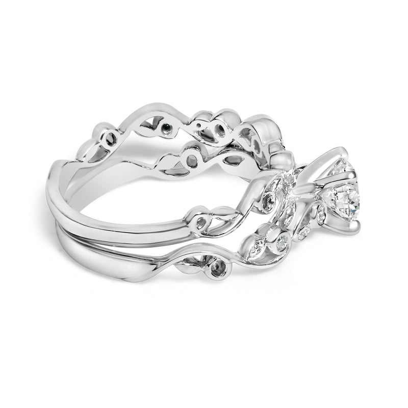 Bids.com 14K White Gold Lab Grown Diamond 1.0 Cttw Vintage Style Engagement Ring and Band Set - Ring Size 5 Rings White Smoke 5 / White.Gold,6 / White.Gold,7 / White.Gold,8 / White.Gold,9 / White.Gold,10 / White.Gold