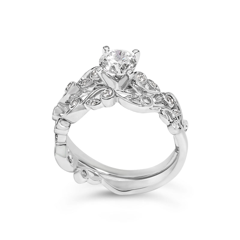 Bids.com 14K White Gold Lab Grown Diamond 1.0 Cttw Vintage Style Engagement Ring and Band Set - Ring Size 5 Rings White Smoke 5 / White.Gold,6 / White.Gold,7 / White.Gold,8 / White.Gold,9 / White.Gold,10 / White.Gold