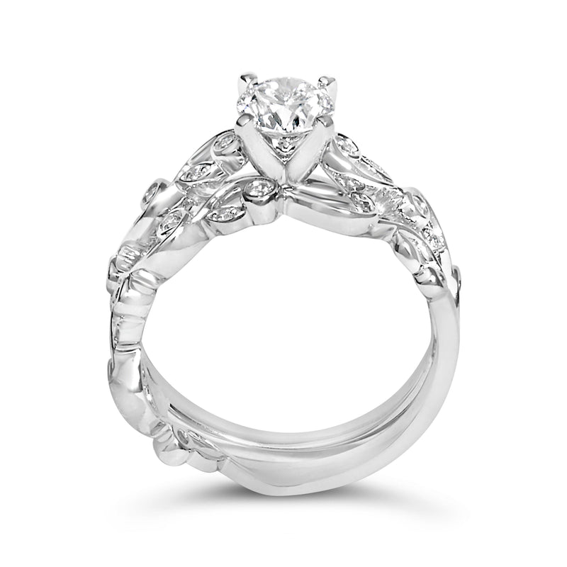 Bids.com 14K White Gold Lab Grown Diamond 1.0 Cttw Vintage Style Engagement Ring and Band Set - Ring Size 5 Rings White Smoke 5 / White.Gold,6 / White.Gold,7 / White.Gold,8 / White.Gold,9 / White.Gold,10 / White.Gold