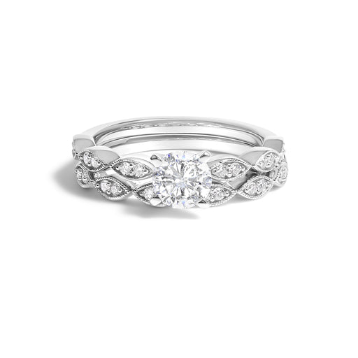 Bids.com 14K White Gold 1.0 Cttw Lab Grown Diamond Vintage Style Marquise Link Bridal Ring Set (F-G Color, VS1-VS2 Clarity) - Ring Size 5 Rings White Smoke 5 / White.Gold,6 / White.Gold,8 / White.Gold,9 / White.Gold,10 / White.Gold,7 / White.Gold