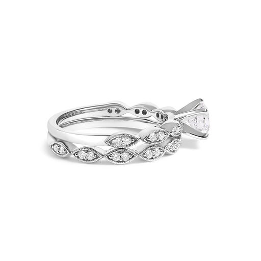 Bids.com 14K White Gold 1.0 Cttw Lab Grown Diamond Vintage Style Marquise Link Bridal Ring Set (F-G Color, VS1-VS2 Clarity) - Ring Size 5 Rings White Smoke 5 / White.Gold,6 / White.Gold,8 / White.Gold,9 / White.Gold,10 / White.Gold,7 / White.Gold