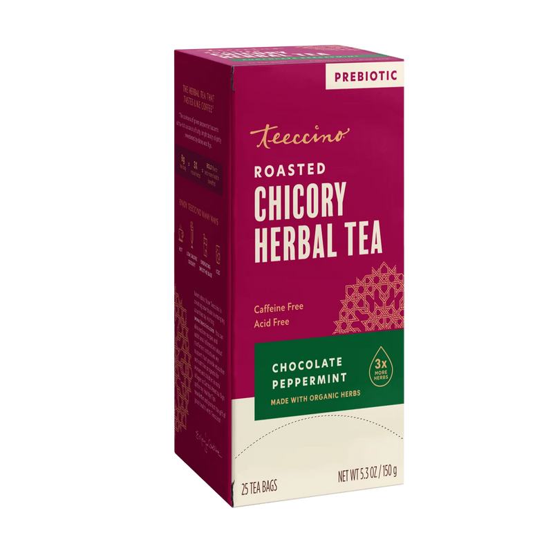 Teeccino Chocolate Peppermint Roasted Herbal Tea Herbal Tea Brown 25 tea bags