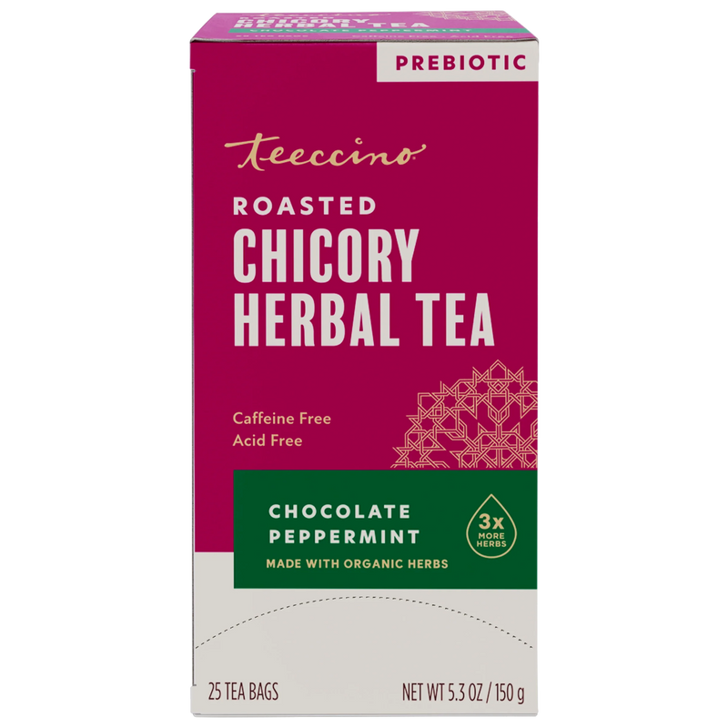 Teeccino Chocolate Peppermint Roasted Herbal Tea Herbal Tea Brown 25 tea bags
