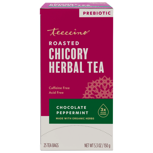 Teeccino Chocolate Peppermint Roasted Herbal Tea Herbal Tea Brown 25 tea bags
