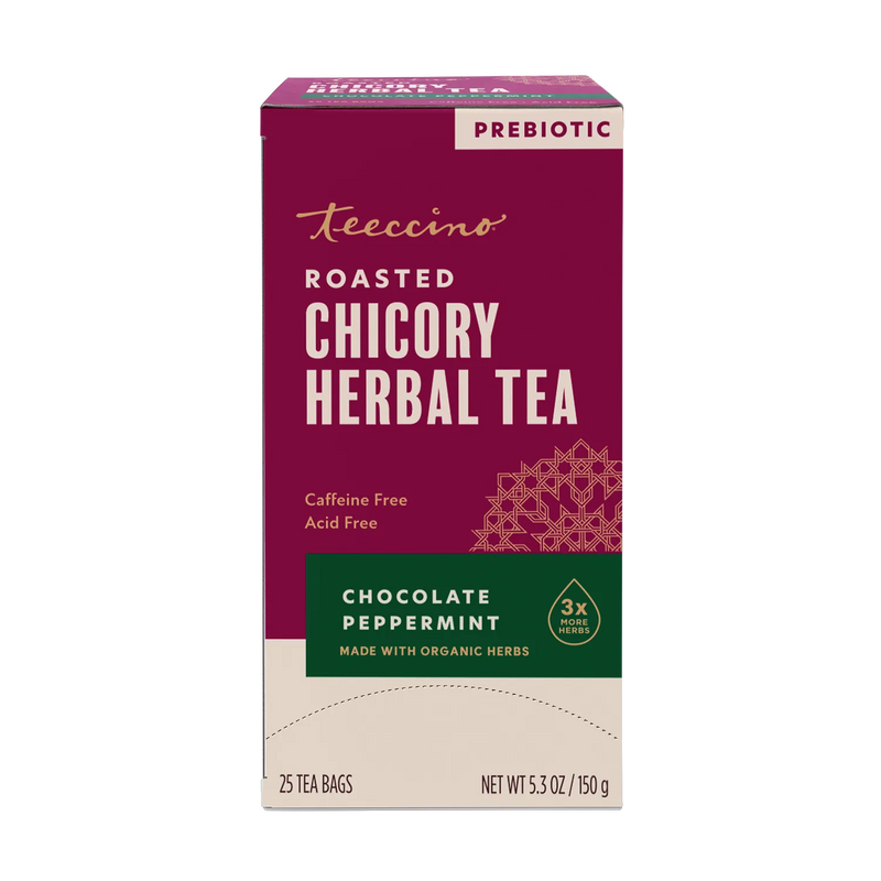 Teeccino Chocolate Peppermint Roasted Herbal Tea Herbal Tea Brown 25 tea bags