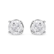 Bids.com 14K White Gold 3/4 Cttw Lab Grown Diamond 4-Prong Classic Stud Earrings (F-G Color, VS2-SI1 Clarity) Earrings White Smoke White.Gold / 0.75