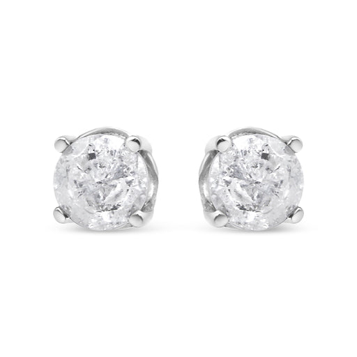 Bids.com 14K White Gold 3/4 Cttw Lab Grown Diamond 4-Prong Classic Stud Earrings (F-G Color, VS2-SI1 Clarity) Earrings White Smoke White.Gold / 0.75