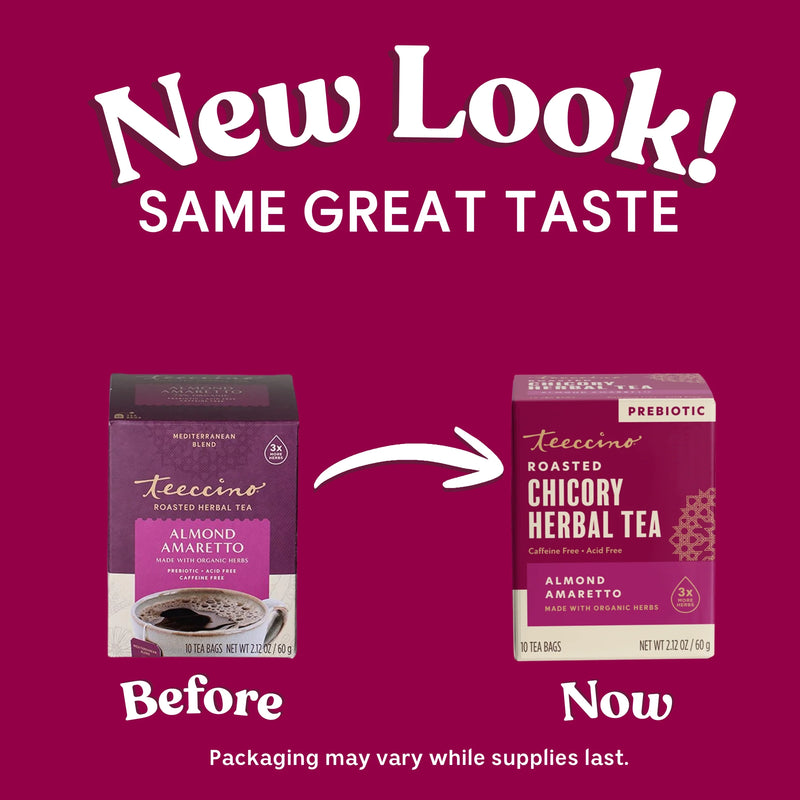 Teeccino Almond Amaretto Roasted Herbal Tea Herbal Tea Brown 25 tea bags,10 tea bags