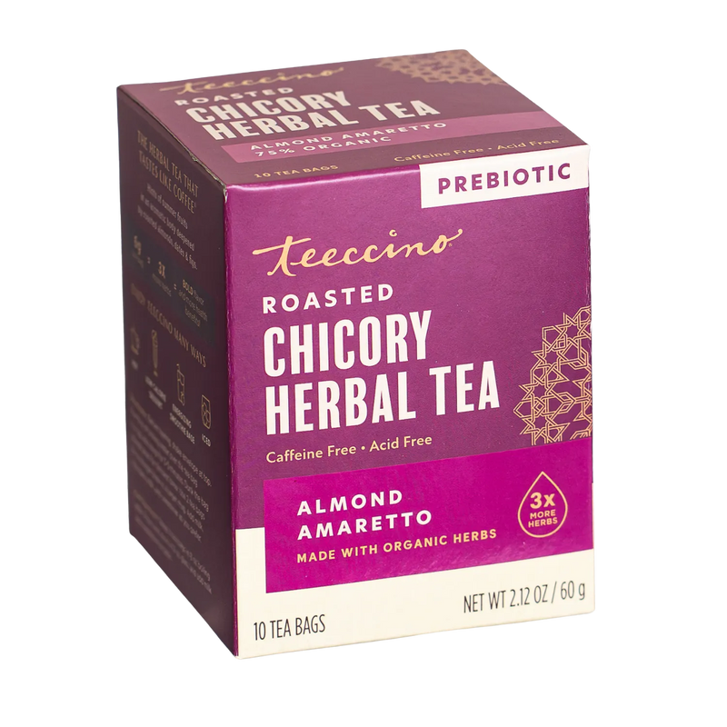 Teeccino Almond Amaretto Roasted Herbal Tea Herbal Tea Black 25 tea bags,10 tea bags