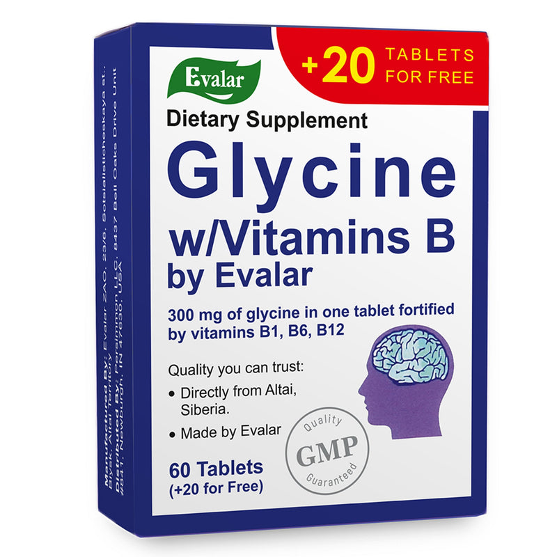SiberianGreen.com Glycine Forte Evalar 60 Tabs Herbs White Smoke