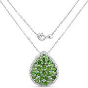 Bids.com 4.65 Carat Genuine Chrome Diopside .925 Sterling Silver Pendant Pendants White Smoke