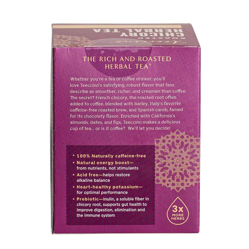 Teeccino Hazelnut Roasted Herbal Tea Herbal Tea Maroon 25 tea bags,10 tea bags,50 tagless tea bags