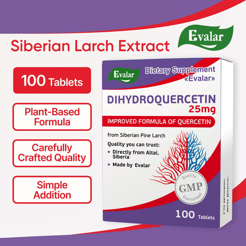 SiberianGreen.com Siberian Pine Larch by Evalar Dihydro Quercetin 100 Tabs Herbs White Smoke
