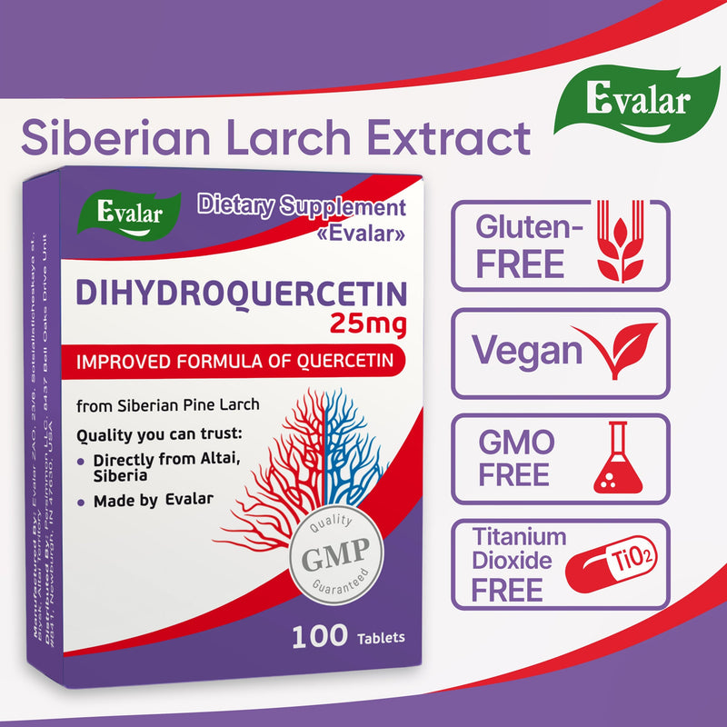SiberianGreen.com Siberian Pine Larch by Evalar Dihydro Quercetin 100 Tabs Herbs White Smoke