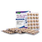 SiberianGreen.com Mountain Calcium with Vitamins D3 + K2 and Shilajit - 80 Tablets | Evalar Herbs White Smoke