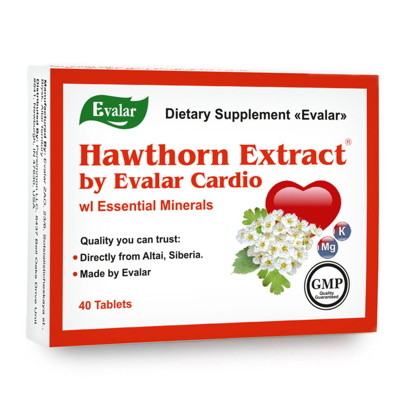 SiberianGreen.com Hawthorn Extract with Essential Minerals by Evalar 40 Tabs Herbs White Smoke